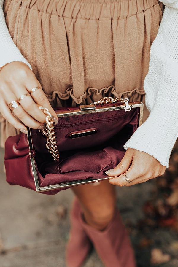 Serving Up Sass Faux Leather Clutch In Windsor Wine Product Image