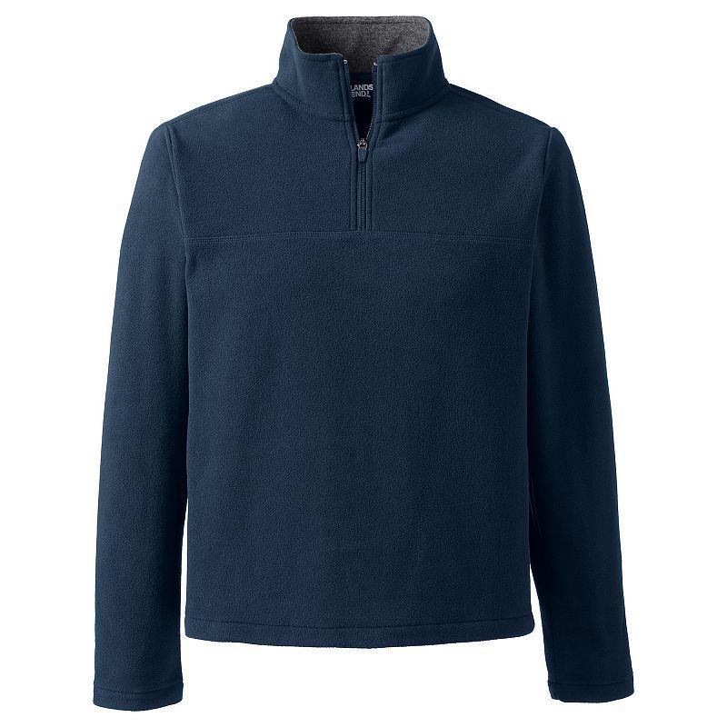 Big & Tall Lands End Fleece Quarter-Zip Pullover Top, Mens Green Product Image