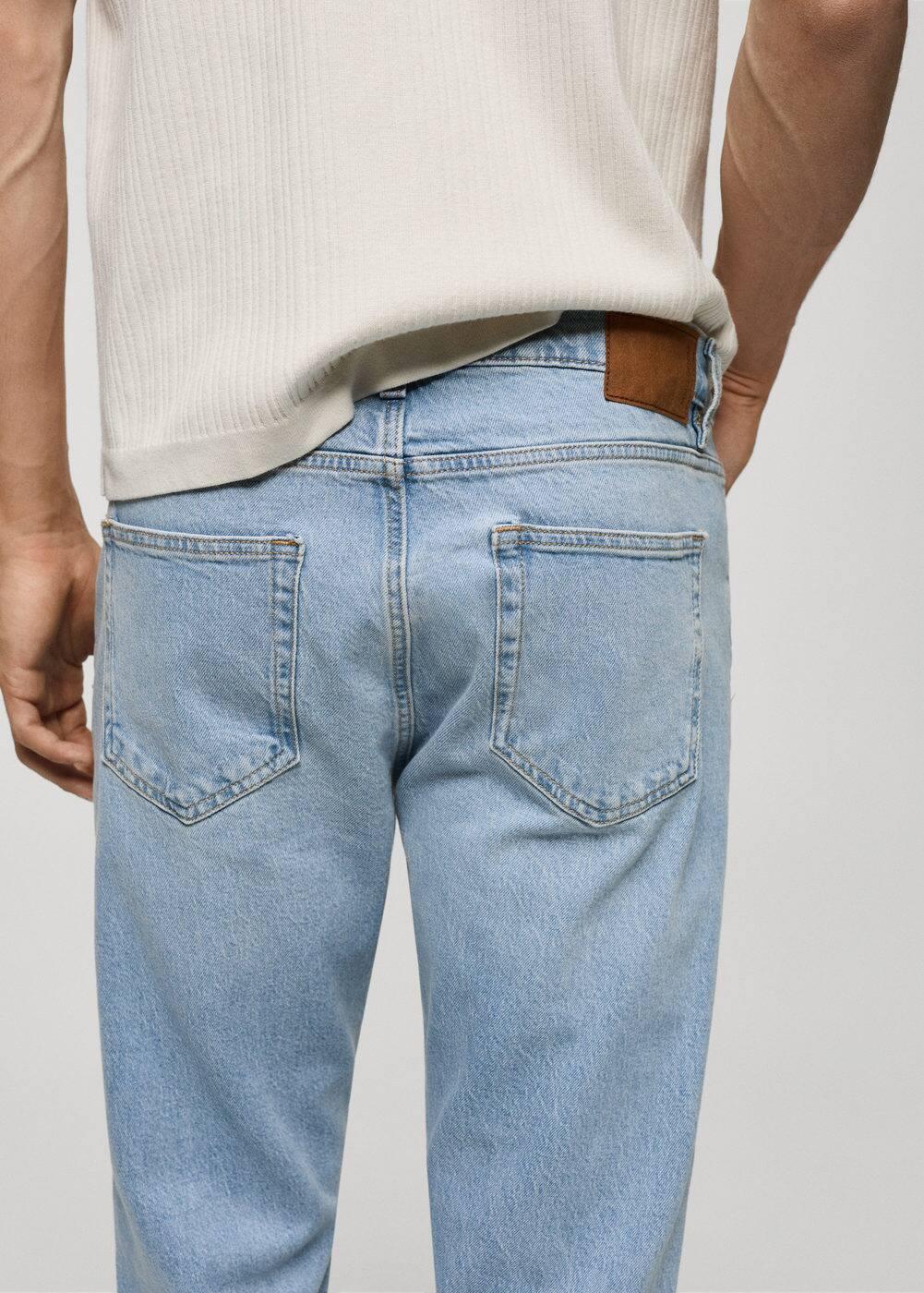 MANGO MAN - Ben tapered cropped jeans light blueMen Product Image