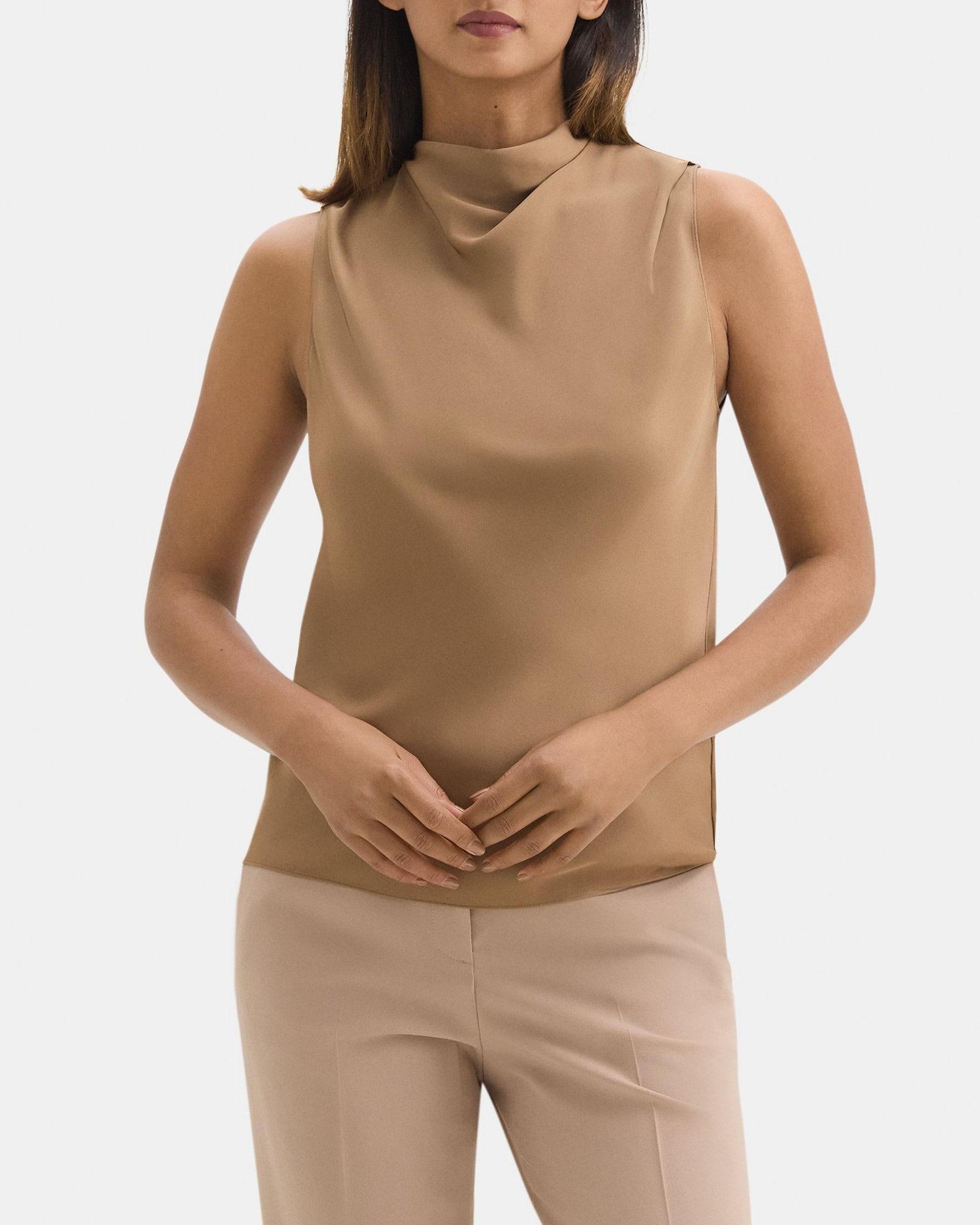 Cowl Neck Shell in Silk Product Image