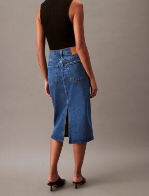 Denim Midi Pencil Skirt Product Image