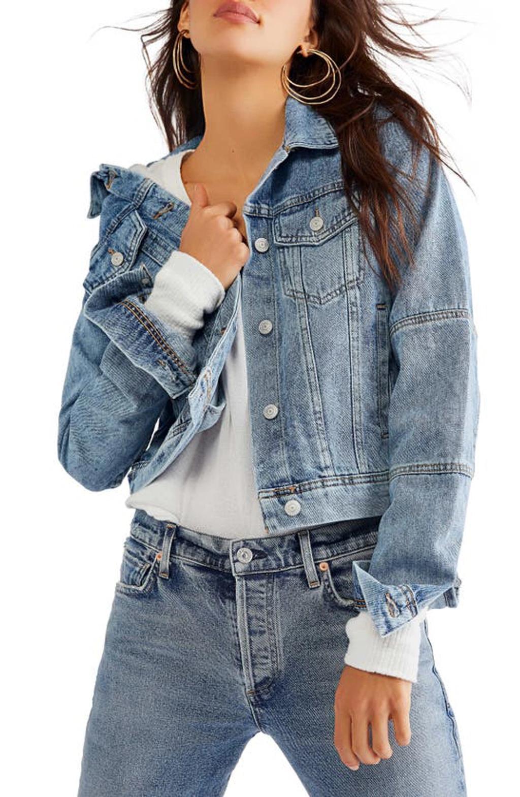 Rumors Crop Denim Trucker Jacket In Blue product image