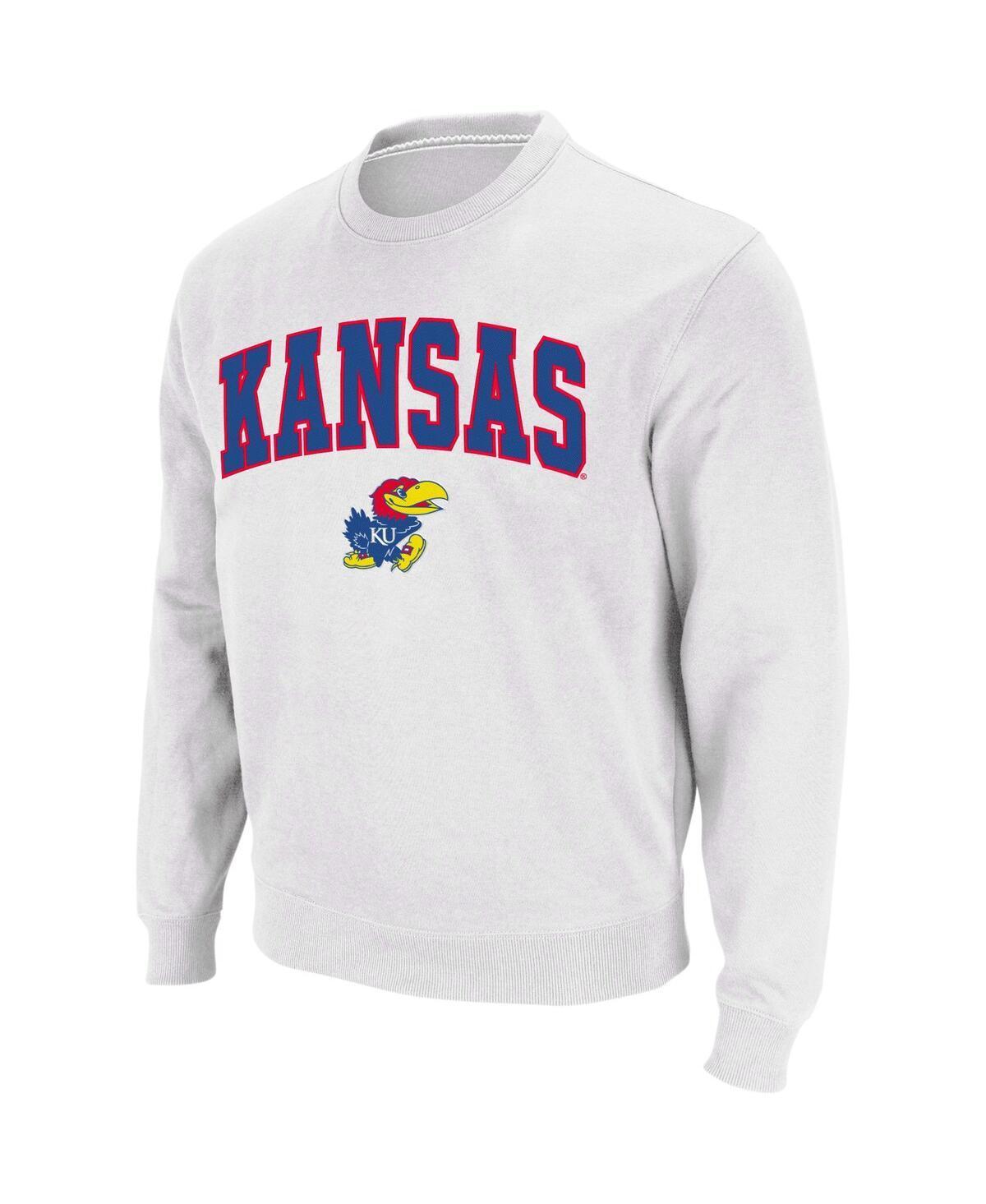 Mens Colosseum Kansas Jayhawks Arch & Logo Crew Neck Sweatshirt Product Image