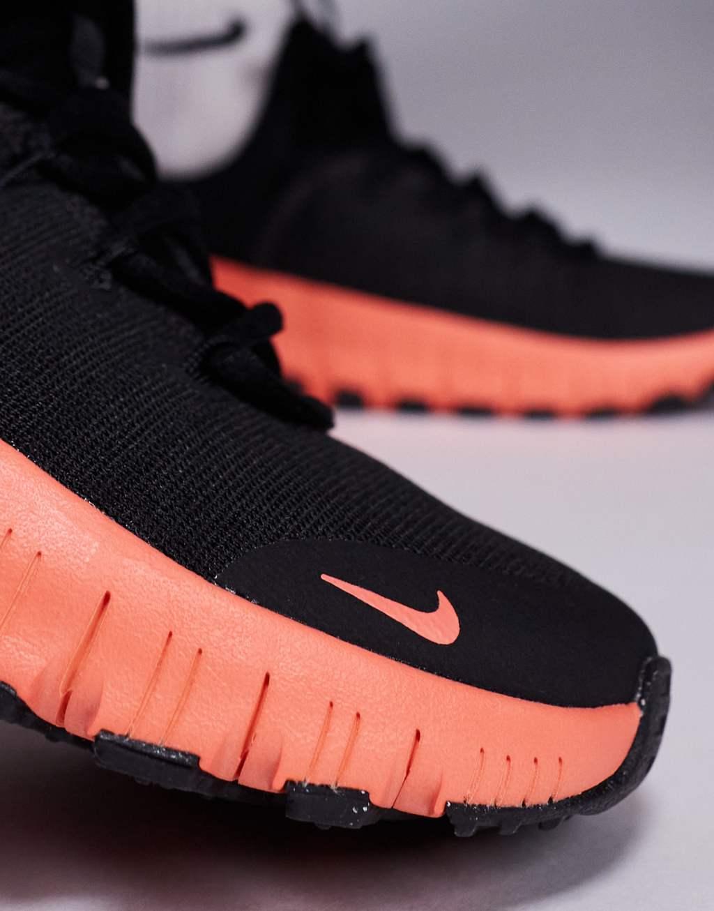 Nike Training Free Metcon 6 sneakers in black and orange Product Image