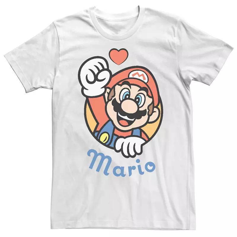 Mens Nintendo Super Mario Heart Smile Short Sleeve Tee Product Image