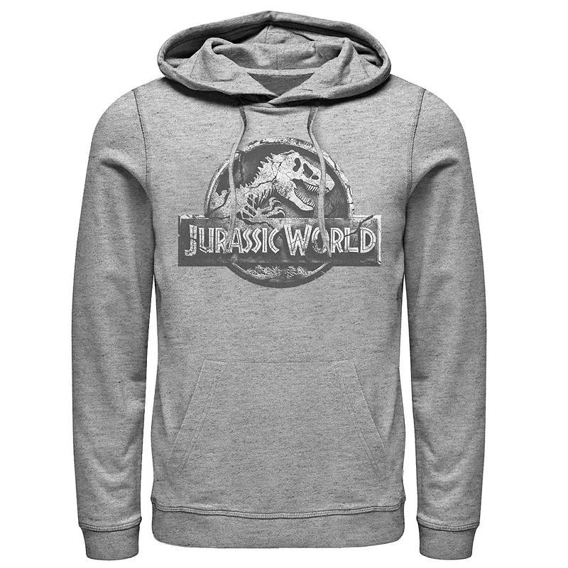 Mens Jurassic World Two Return Stone Logo Hoodie Athletic Grey Product Image