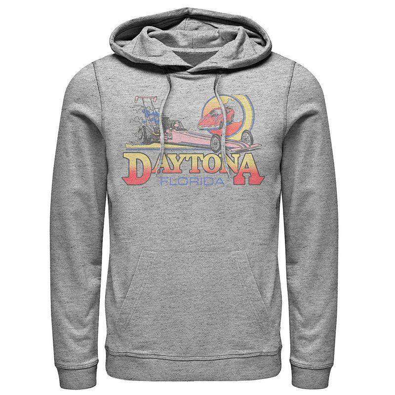 Mens Daytona Florida Race Car Hoodie Athletic Grey Product Image