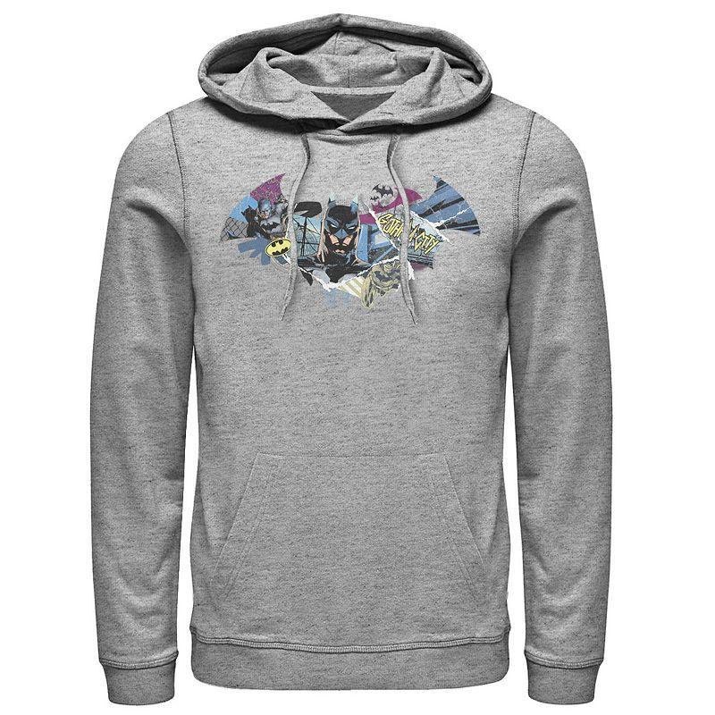 Mens DC Comics Batman Dark Comic Logo Hoodie Med Grey Product Image