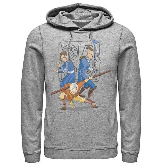 Mens Nintendo Avatar The Last Airbender Main Cast Group Shot Hoodie Athletic Grey Product Image