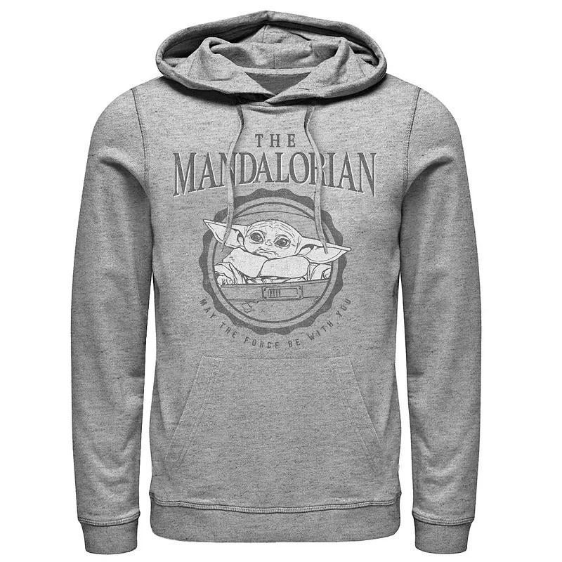 Mens Star Wars The Mandalorian Grogu May The Force Be With You Hoodie Athletic Grey Product Image