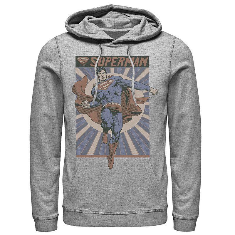 Mens DC Comics Superman Posed Pop Art Poster Hoodie Blue Product Image