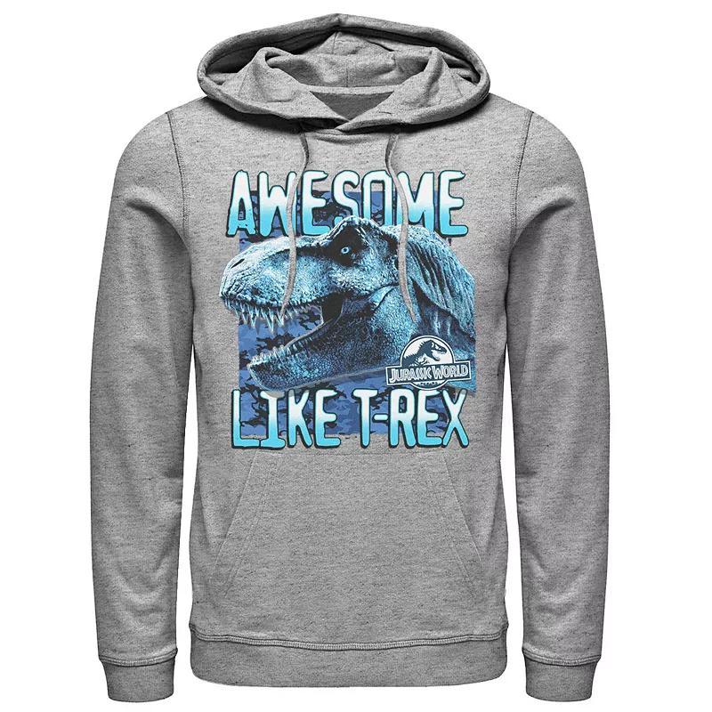 Mens Jurassic World Two Awesme Lke T-Rex Hoodie Grey Heather Product Image