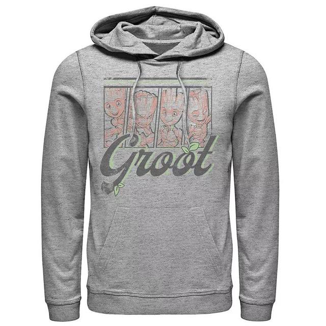 Mens Marvel Guardians Of The Galaxy Cute Groot Panels Hoodie Athletic Grey Product Image