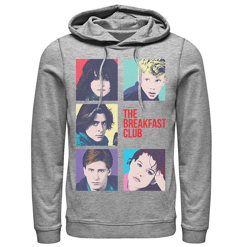 Mens Breakfast Club Group Shot Squares Hoodie Med Grey Product Image