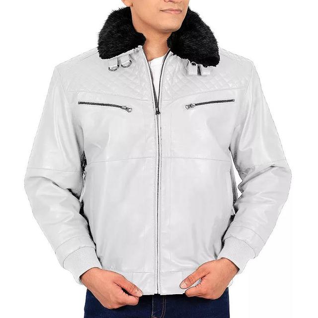 Mens Franchise Ace Leather Bomber Jacket Product Image