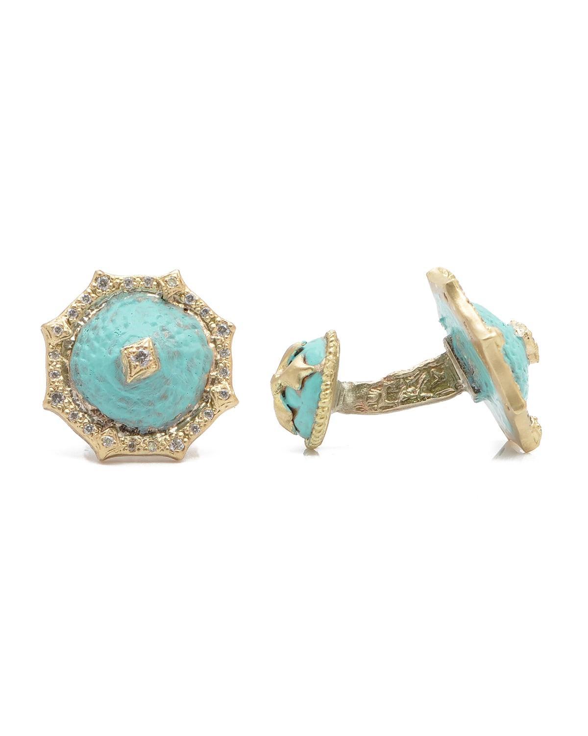 Armenta Romero Turquoise Cuff Links in Teal at Nordstrom Product Image