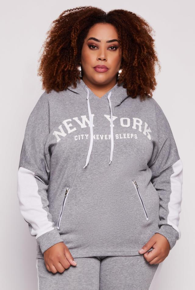 Womens Plus Size New York City Never Sleeps Pullover Hoodie Product Image