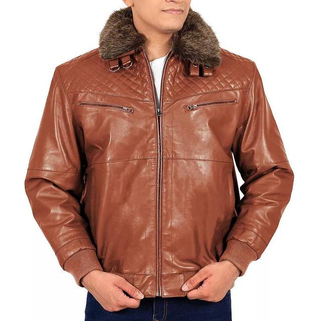 Mens Franchise Ace Leather Bomber Jacket Product Image