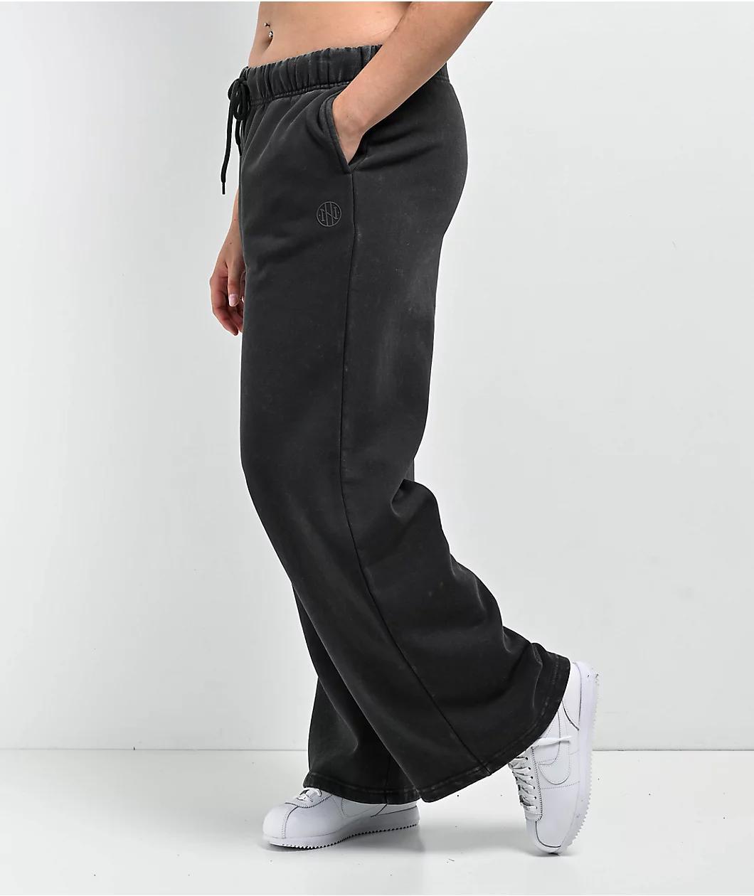 Ninth Hall Fundamentals Milla Black Wash Relaxed Sweatpants Product Image