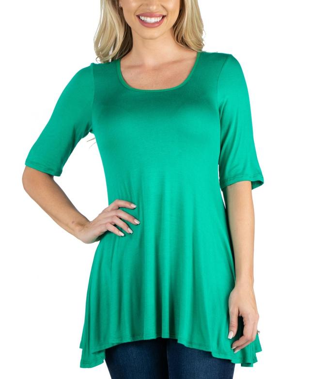 Womens Elbow Sleeve Swing Tunic Top Product Image