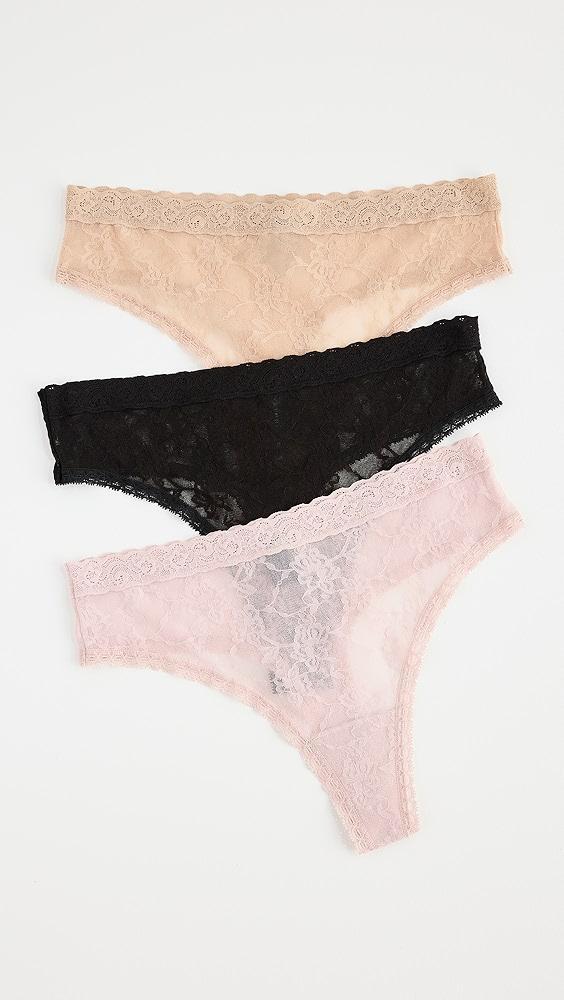 Natori Bliss Allure One Size Lace Thong 3-Pack | Shopbop Product Image