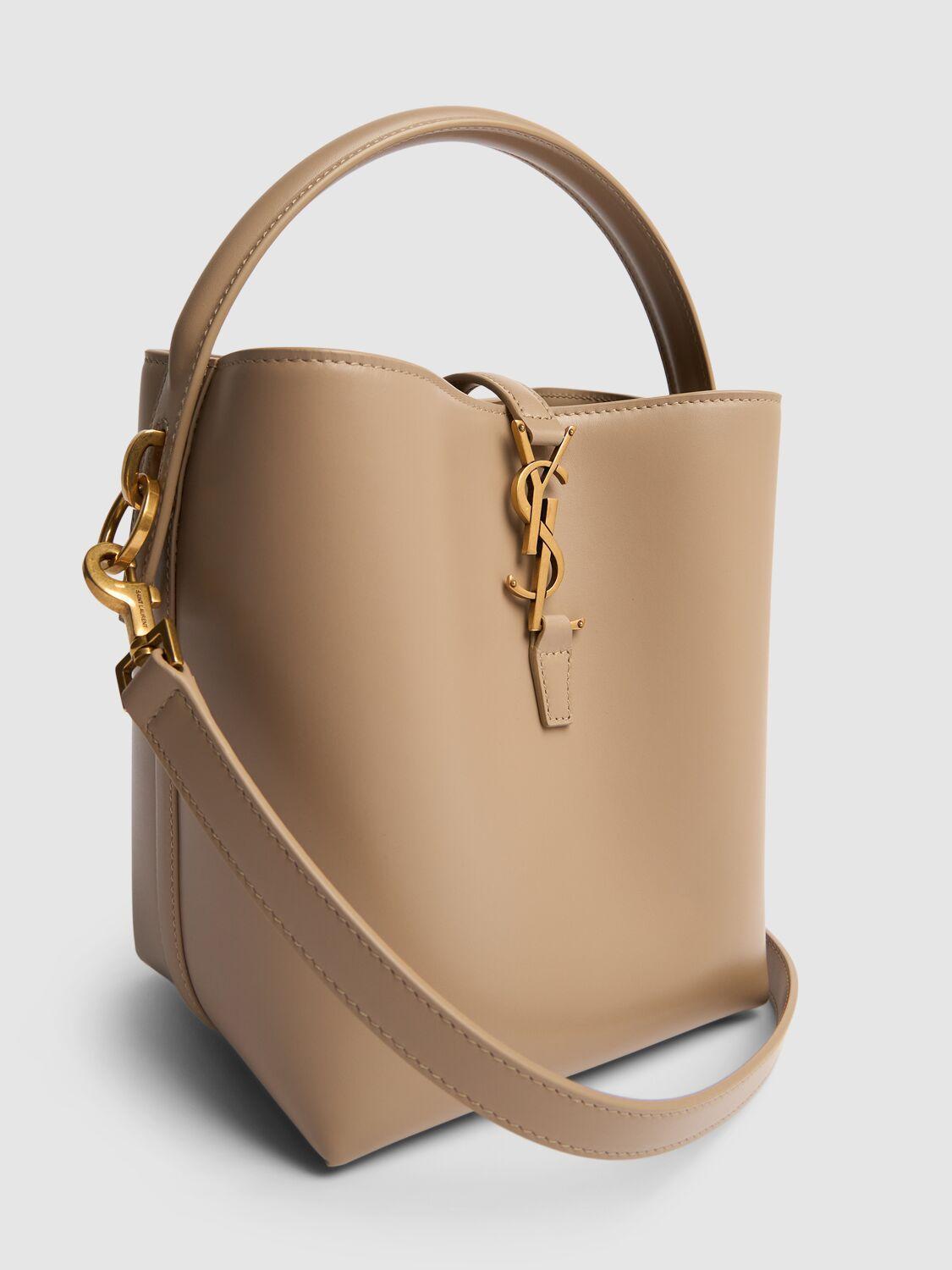 Small Le 37 Leather Bucket Bag In Brown Product Image