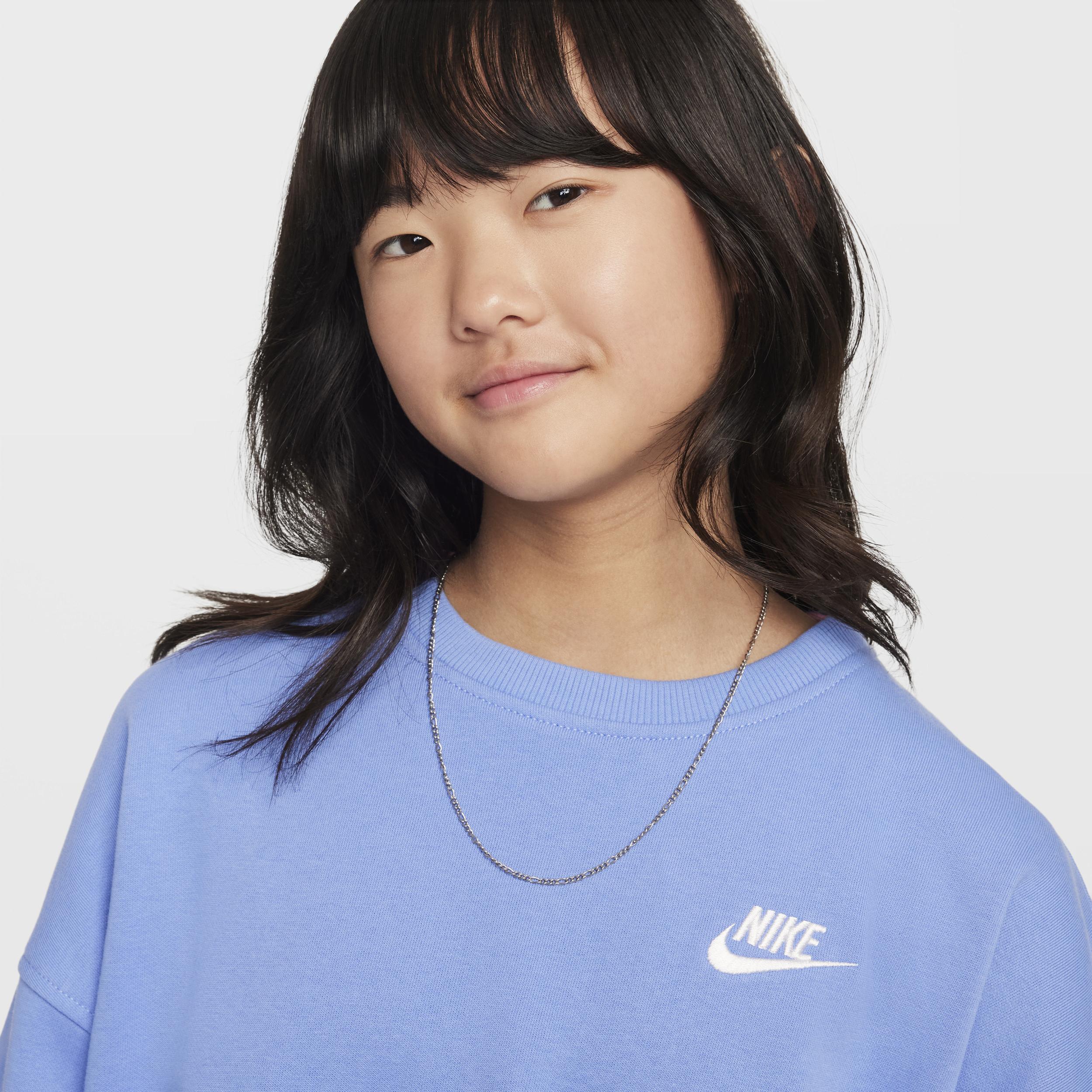 Womens Nike Sportswear Club Fleece Girls Boxy Crew-Neck Sweatshirt Product Image