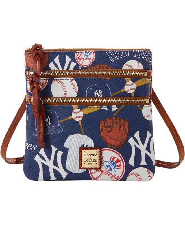 Womens Dooney & Bourke New York Yankees Game Day Triple Zip Crossbody Purse Product Image