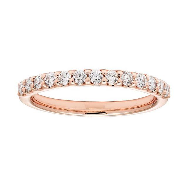 The Regal Collection 14k Gold 3/8 Carat T.W. IGL Certified Diamond Wedding Band, Womens Pink Product Image