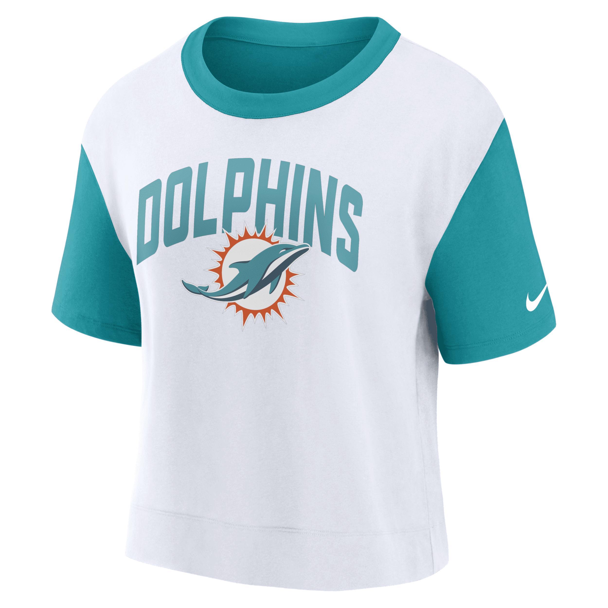 Womens Nike Aqua Miami Dolphins High Hip Fashion T-shirt - Aqua Product Image