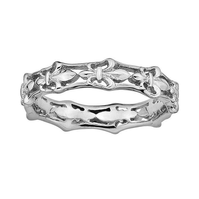 Stacks & Stones Sterling Silver Fleur-de-Lis Stack Ring, Womens Product Image