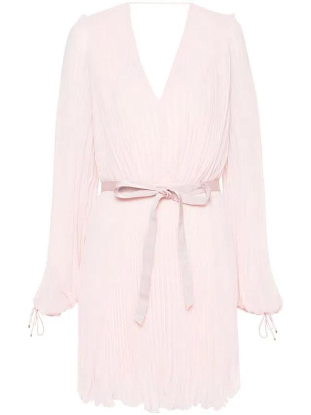 V-necked Mini Dress In Pink Product Image