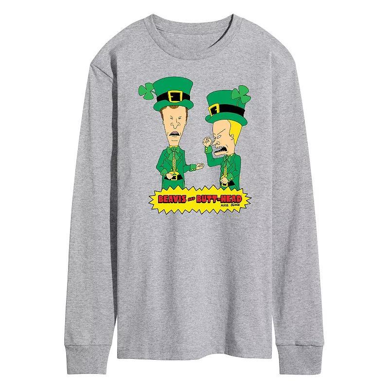 Mens Beavis And Butthead St Patricks Day Long Sleeve Tee Product Image