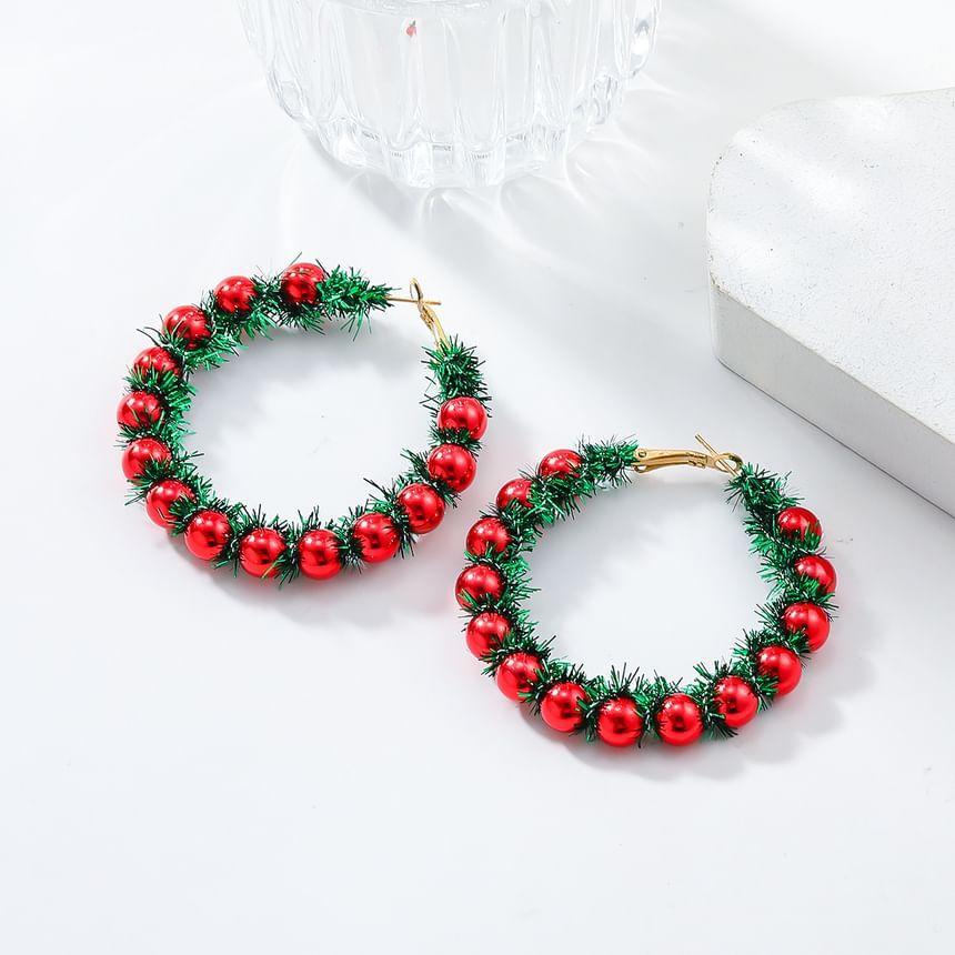 Christmas Wreath Hoop Earring Product Image