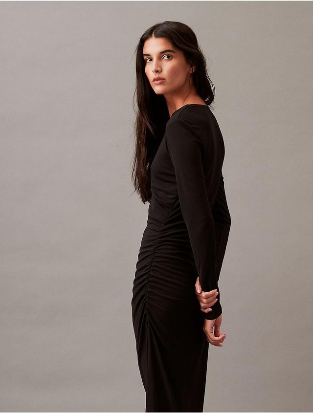 Calvin Klein Womens Refined Jersey Wrap Dress - Black - M Product Image