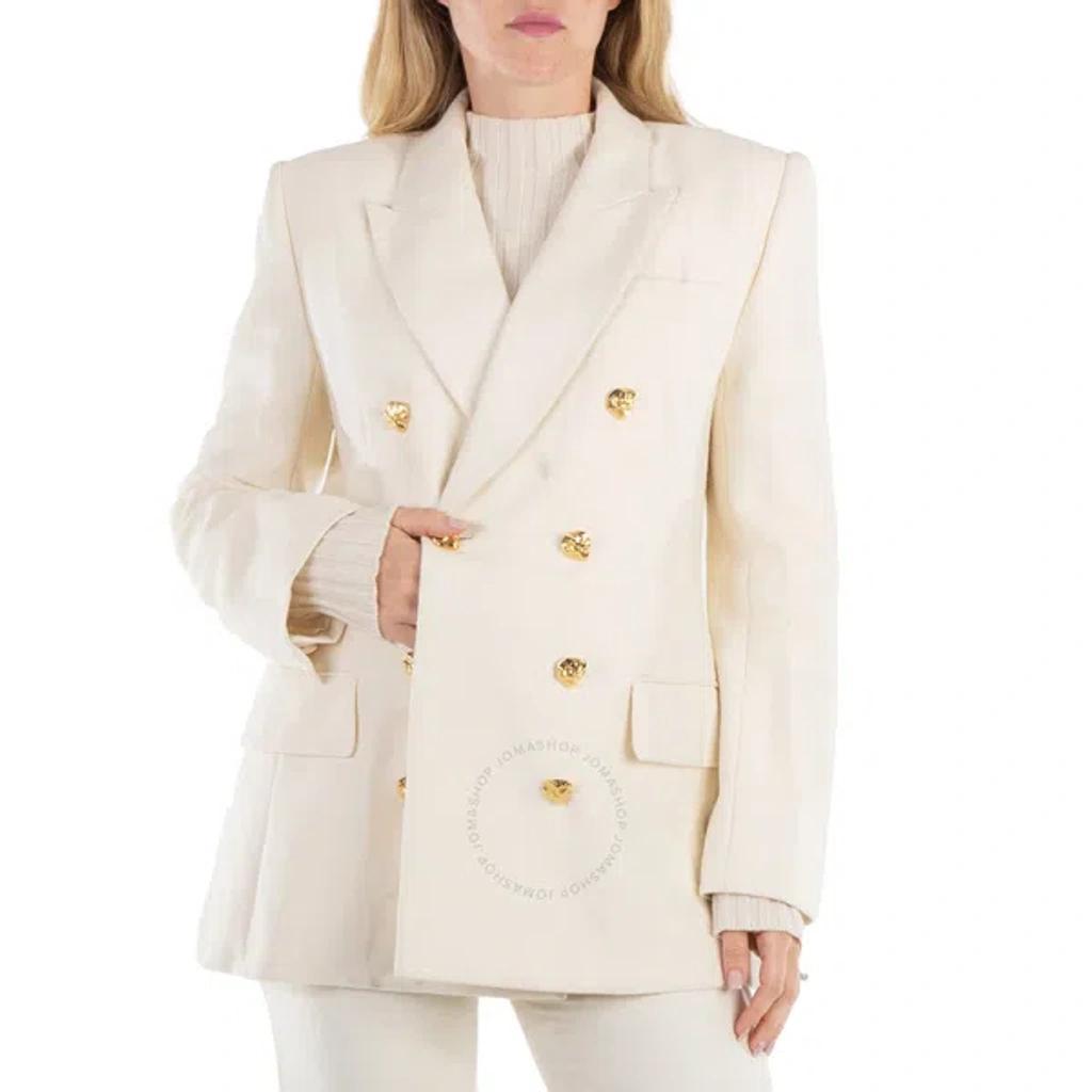 Chloe Ladies Coconut Milk Peak-lapels Double-breasted Blazer In White Product Image