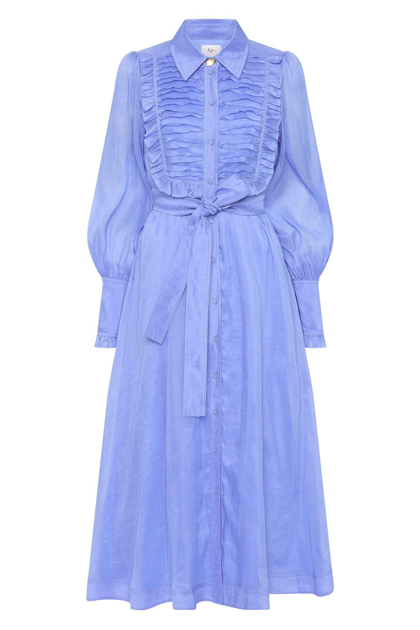 Iris Pleated Bib Midi Dress Product Image