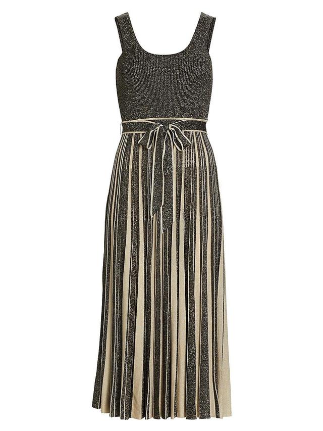 Womens Story One Metallic Scoopneck Midi-Dress Product Image