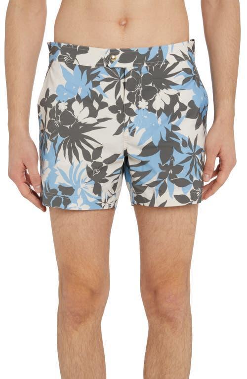 Mens Floral-Print Poplin Swim Shorts Product Image