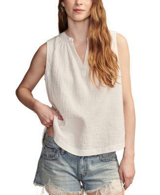 Women's Cotton Sleeveless Popover Shirt Product Image