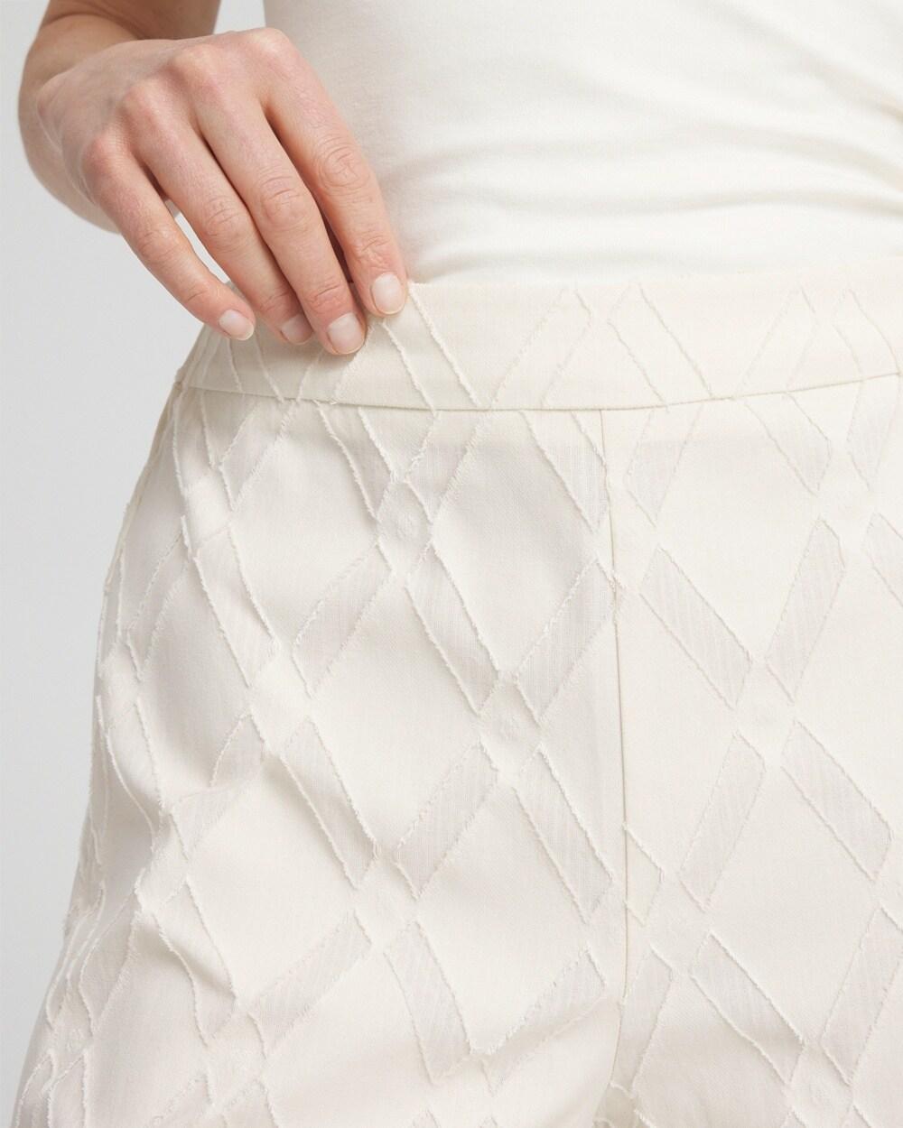 Textured Wide Leg Cropped Pants Product Image