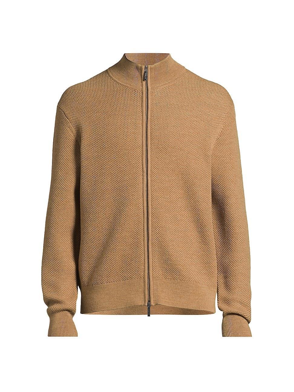 Mens Honeycomb Full-Zip Sweater Product Image