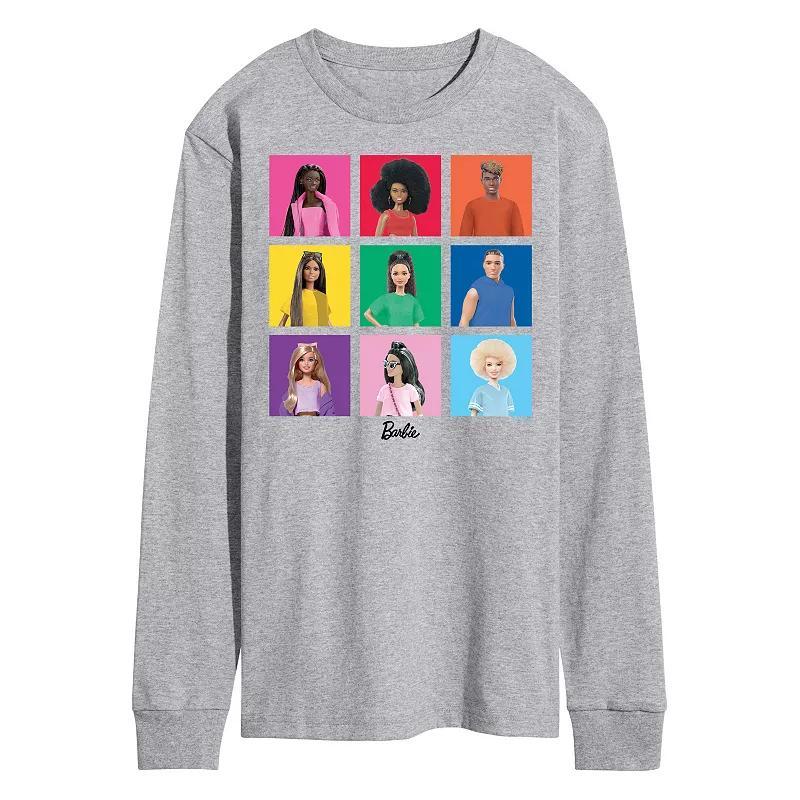 Mens Barbie Pride Squares Long Sleeve Graphic Tee Product Image