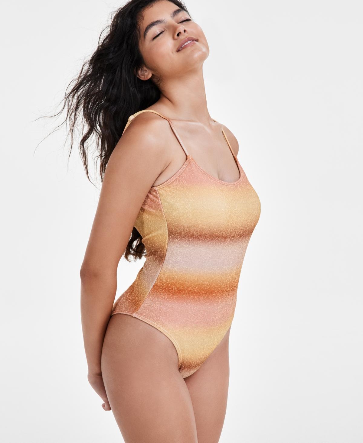 Cotton On Womens Glitter Ombre Scoop Neck One Piece Swimsuit Product Image