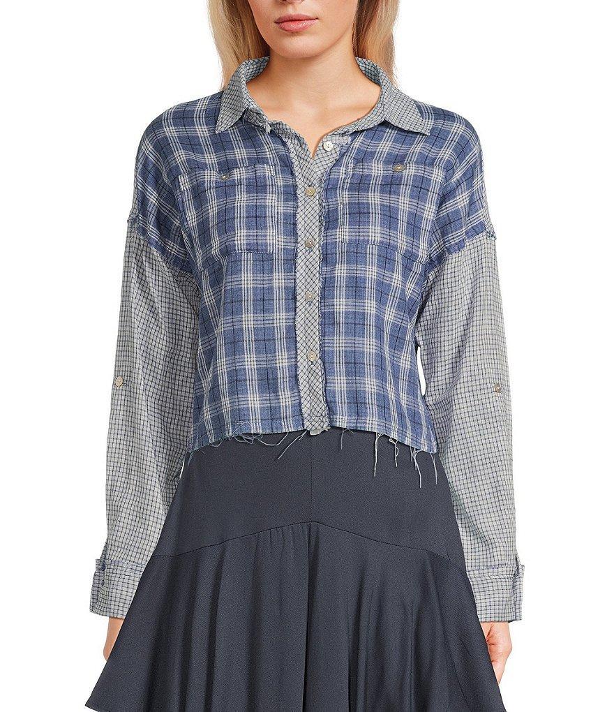 Coco + Jaimeson Long Sleeve Mix Plaid Shirt Product Image