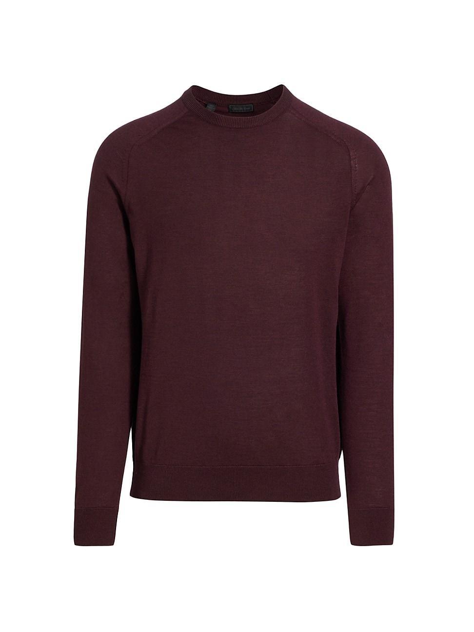 Mens COLLECTION Wool-Silk Lightweight Crewneck Sweater Product Image