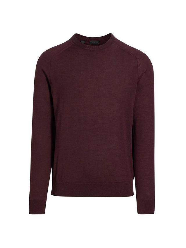 Mens COLLECTION Wool-Silk Lightweight Crewneck Sweater Product Image