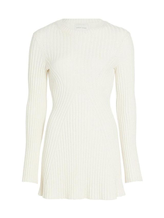 Womens Amalia Cotton-Blend Rib-Knit Minidress Product Image