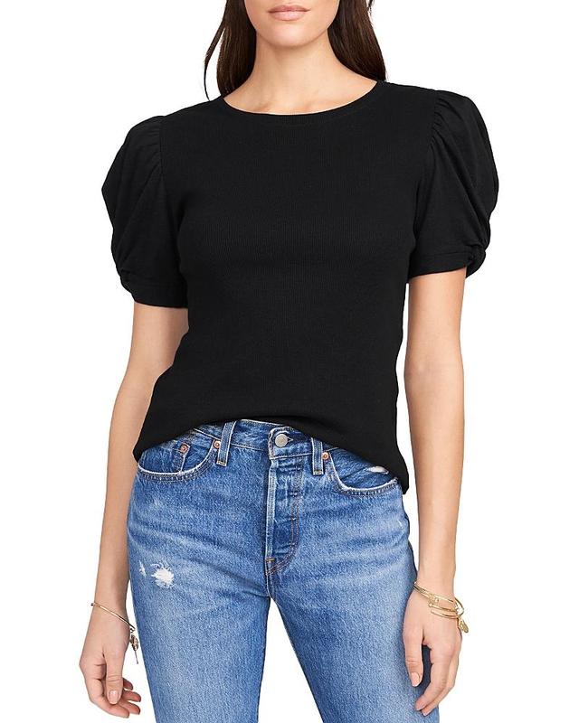 1.state Womens Puff Sleeve Short Sleeve Knit T-shirt Product Image