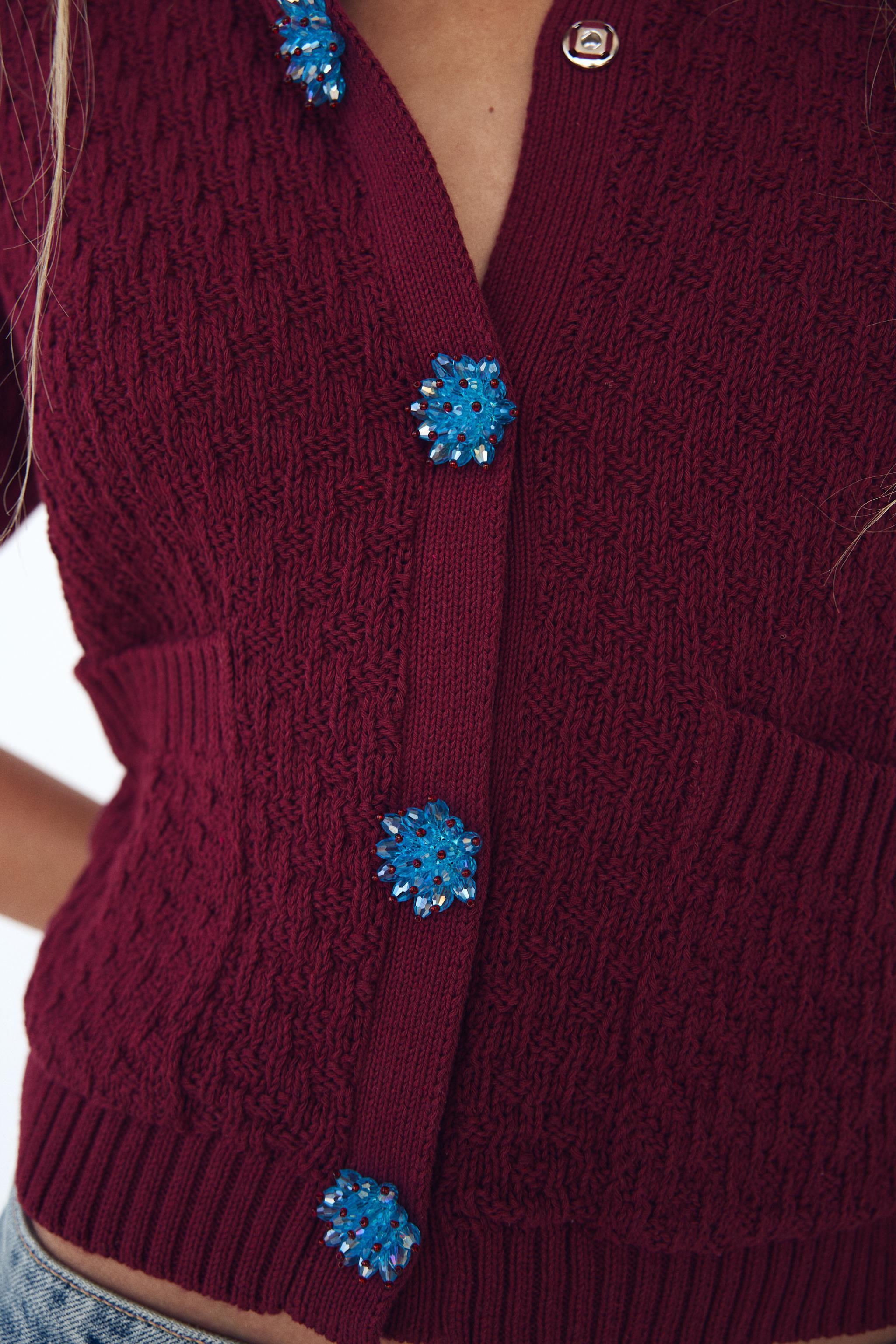 JEWEL BUTTON KNIT CARDIGAN Product Image